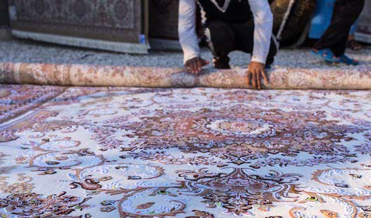 روش اصولی لول کردن قالی در قالیشویی الهیه